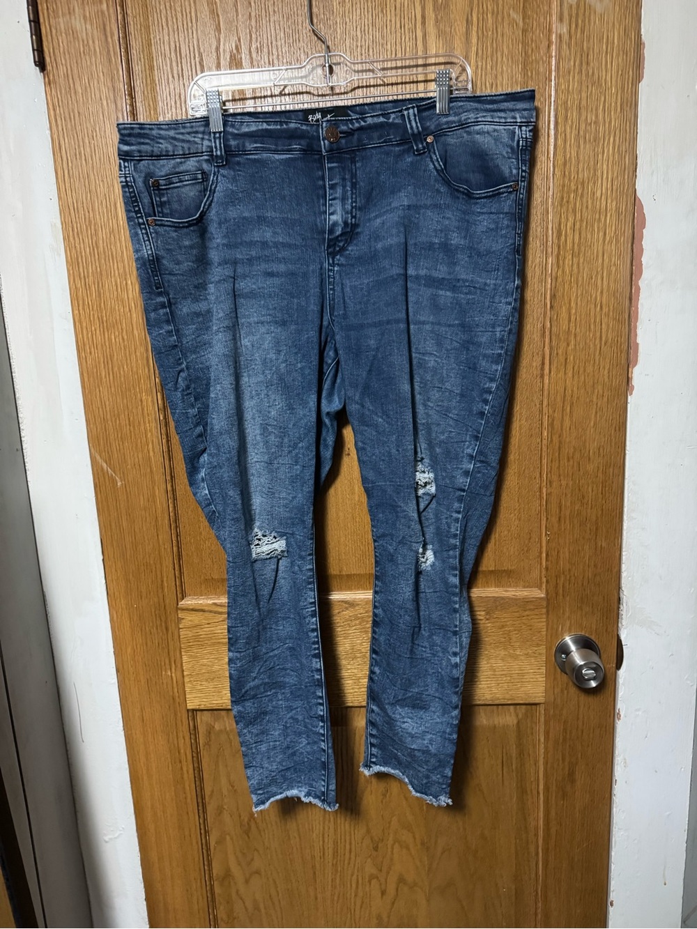 Body Central Distressed Dark Blue Skinny Jeans